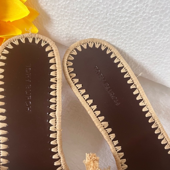 Tory Burch Eleanor Raffia Slide, Natural, Size 6.5 - Picture 5 of 8